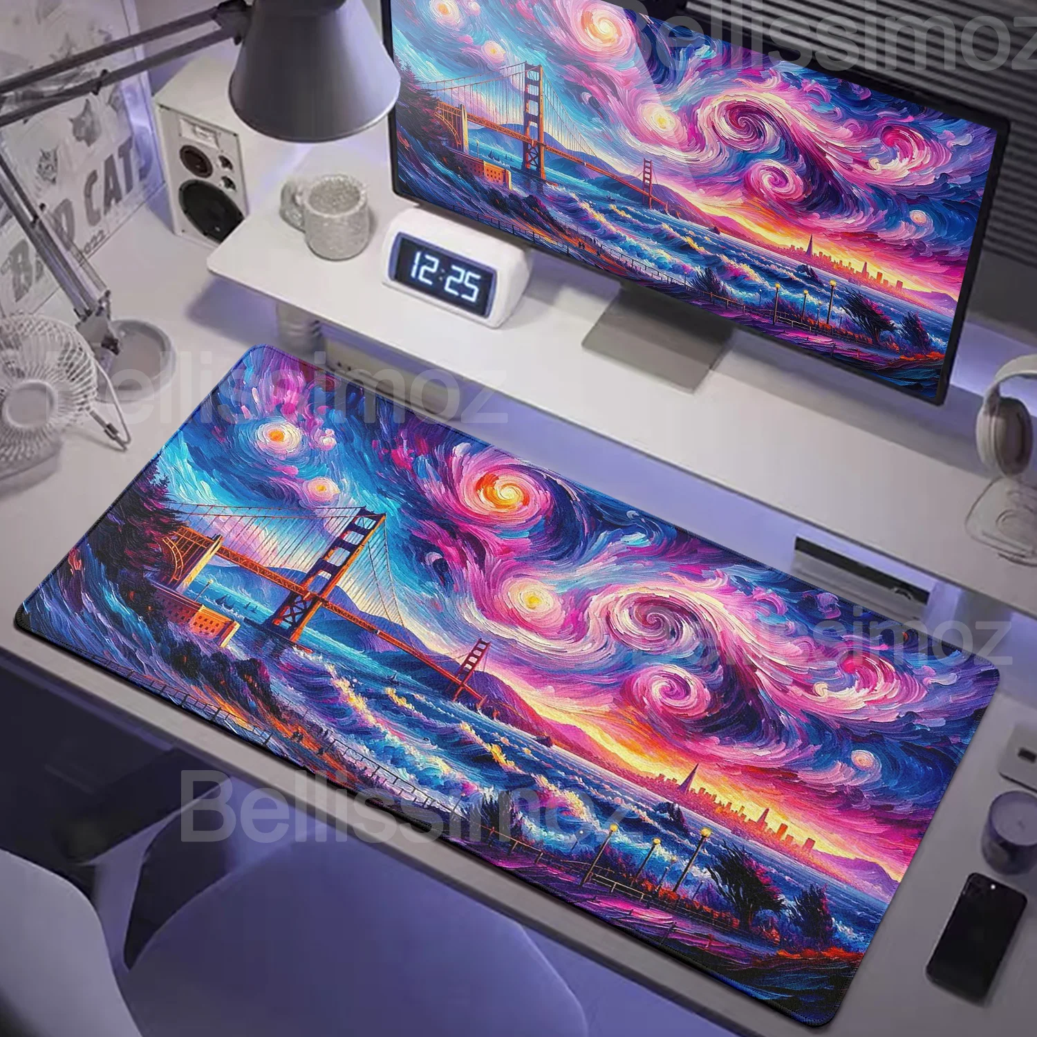 

Art Oil Painting World Architecture Landscape Mouse Pad Non-slip Rubber Game Office Large Mousepad Pc Gamer Keyboard Desktop Pad