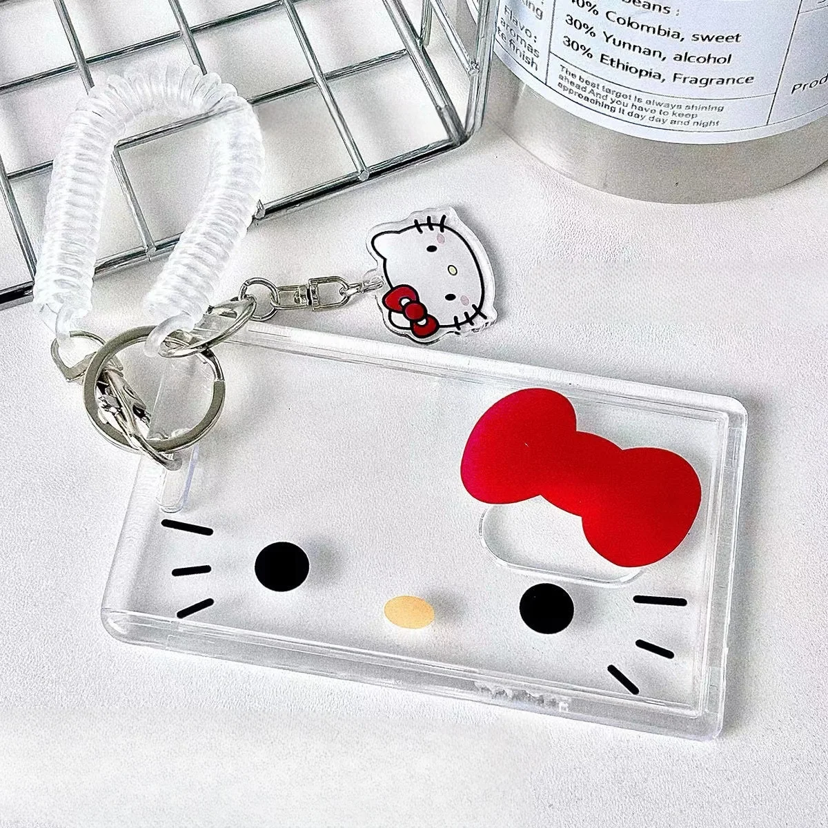 Cute Sanrioed Hello Kitty Card Holder Cartoon Badge Credit Card Case Bank Id Bus Card Holders Women Keychain Girl Gift image 4