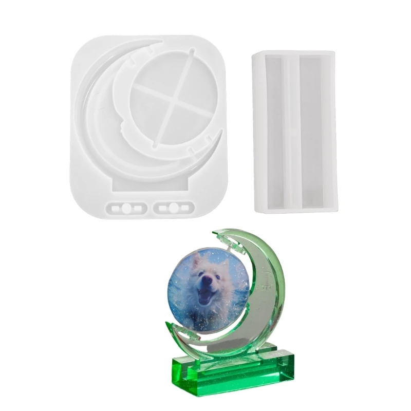 

Versatile Sturdy Silicone Mold Home Accessory Craft Supplies for Rotating Sun and Moons Photo Frames Easy to Use R3MC