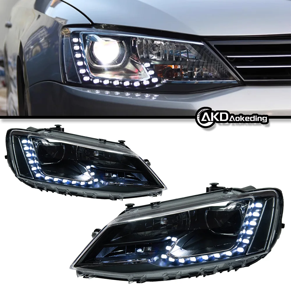 

Auto Parts For Jetta Headlights 2011-2018 Upgrade Styling LED Daytime Lights Dual Projector DRL Car Accesorios Modified