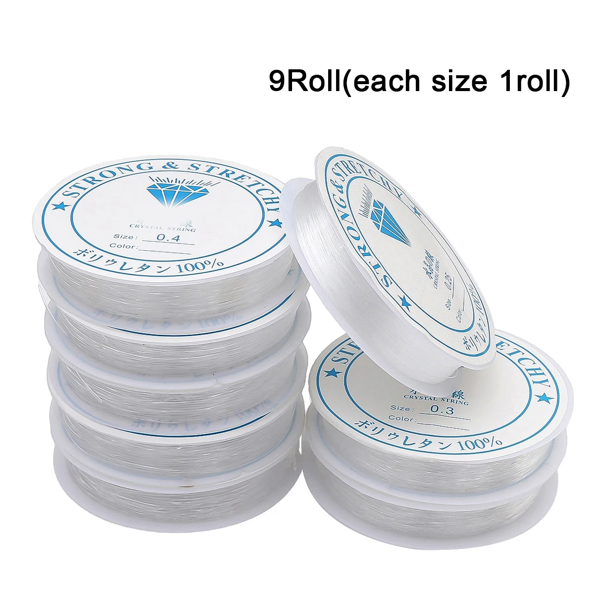 

9 Rolls/1bag Elastic String for Bracelets Elastic Bracelet String Crystal String Stretch Bead Cord for DIY Jewelry Making