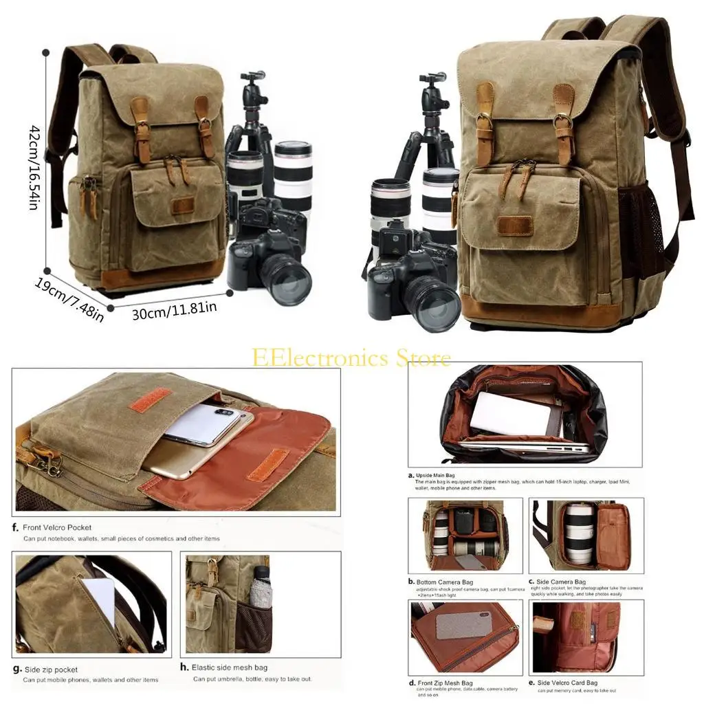 

B03C Vintage Men Women Camera Bags Batik Canvas Waterproof Photography Bag Outdoor