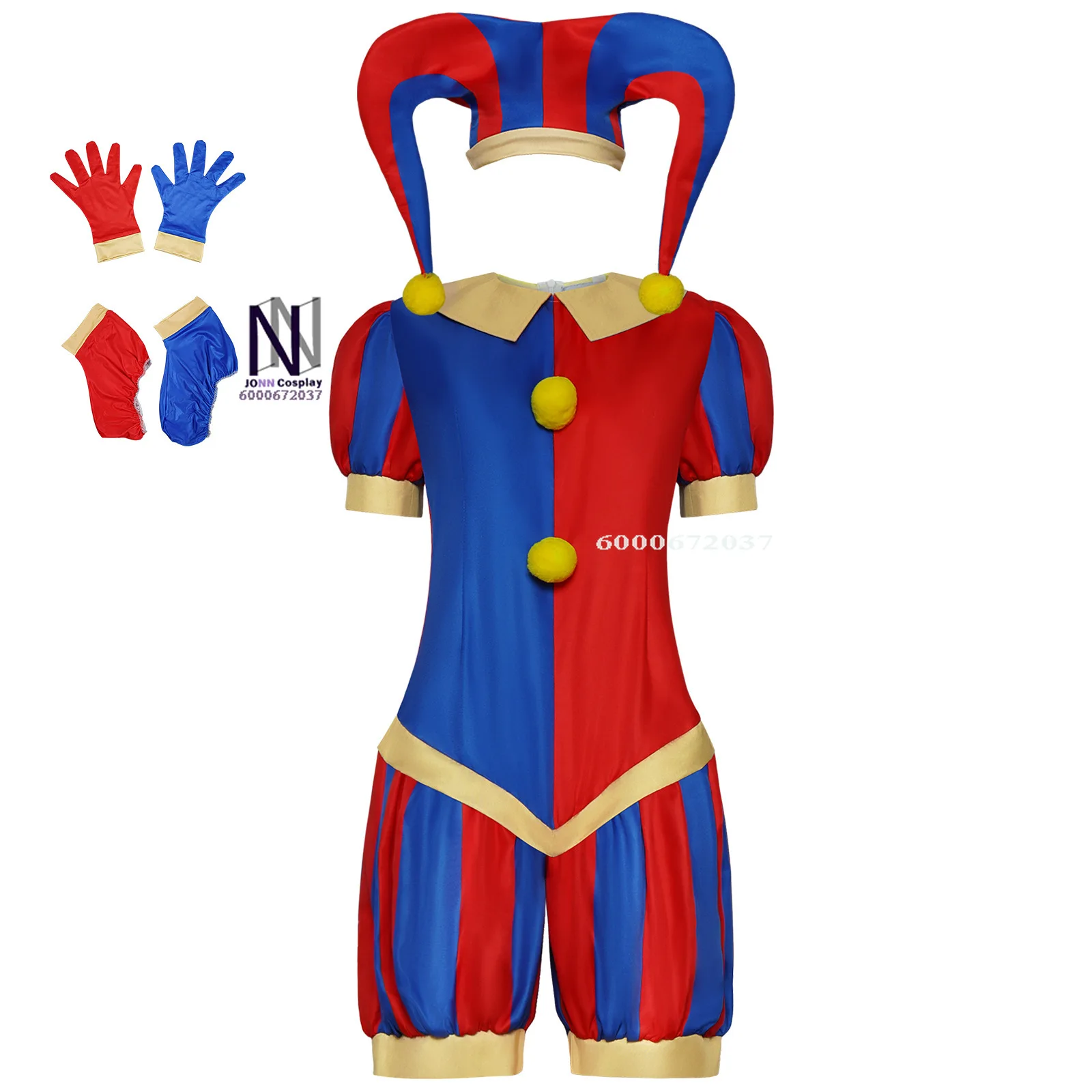 

Adult & Kids' Digital Cosplay Costume - LYus Pomni: Anime Human-style Uniform, Jumpsuit, Hat & Battery Set
