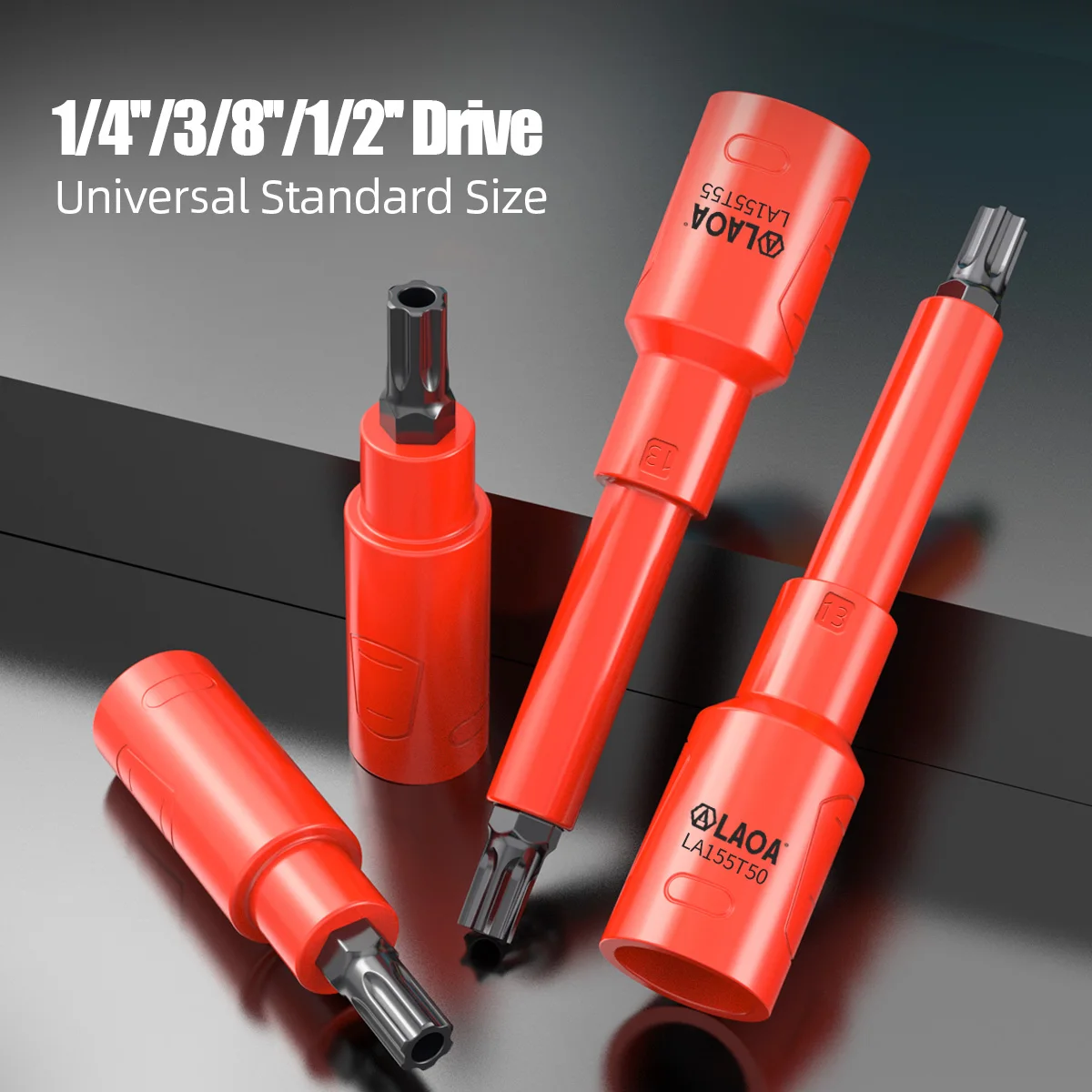 LAOA 1/4인치 절연 알렌 키 소켓 세트 열처리 S2 스틸 장수명 육각 섕크 비트 (기계 유지보수 작업장용)