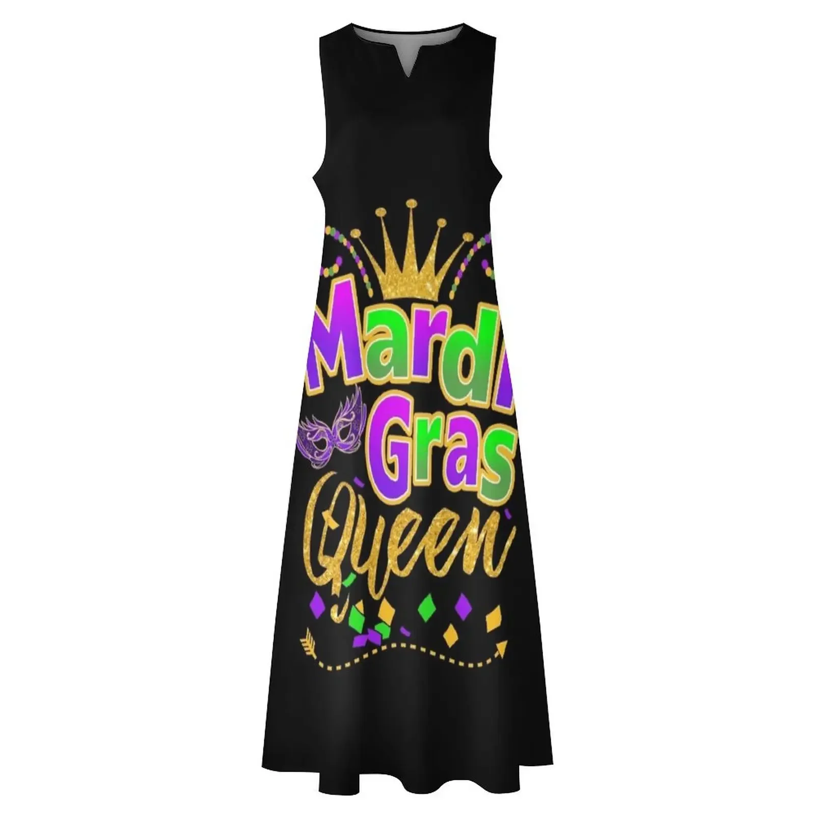 Mardi Gras Queen Crown Festival Carnavals T-shirt cadeau en accessoires, koningin van Mardi Gras kostuums vrouwen sexy lange jurk
