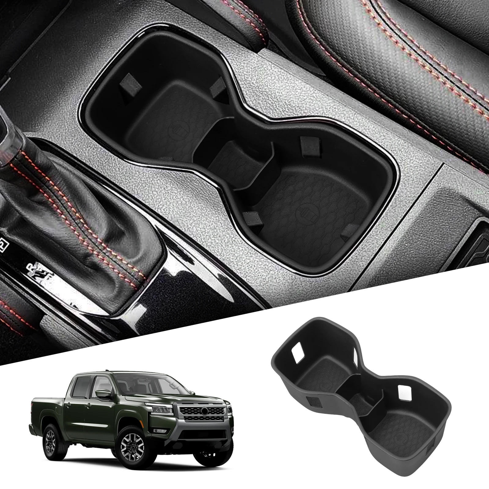 

Smabee для Nissan Frontier 2022-2026 силиконовый держатель для стакана с водой ограничитель фиксированный ящик для хранения напитков лоток автомобильные аксессуары черный