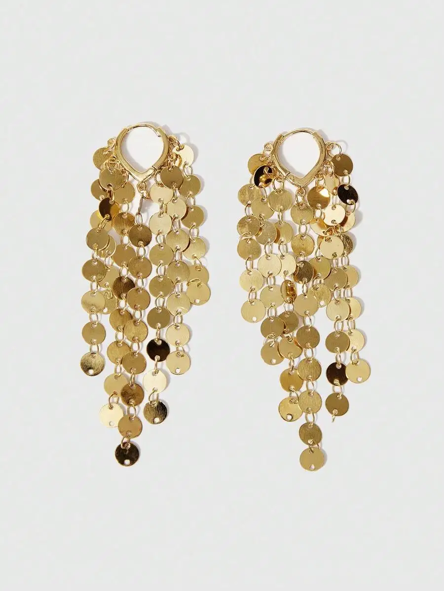 

Vintage Heart Shape Long Tassel Drop Earrings For Women