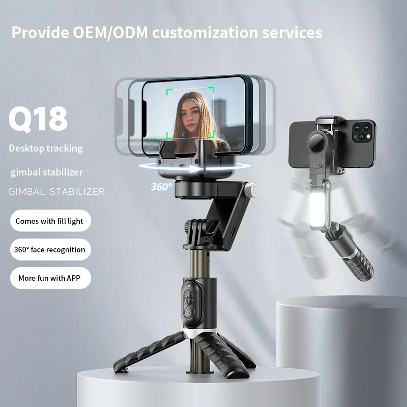 

Wireless Bluetooth Desktop Gimbal Stabilizer Fill Light Selfie Stick Tripod Remote Vlog Live Tiktok Stream Mobile Phone Parts