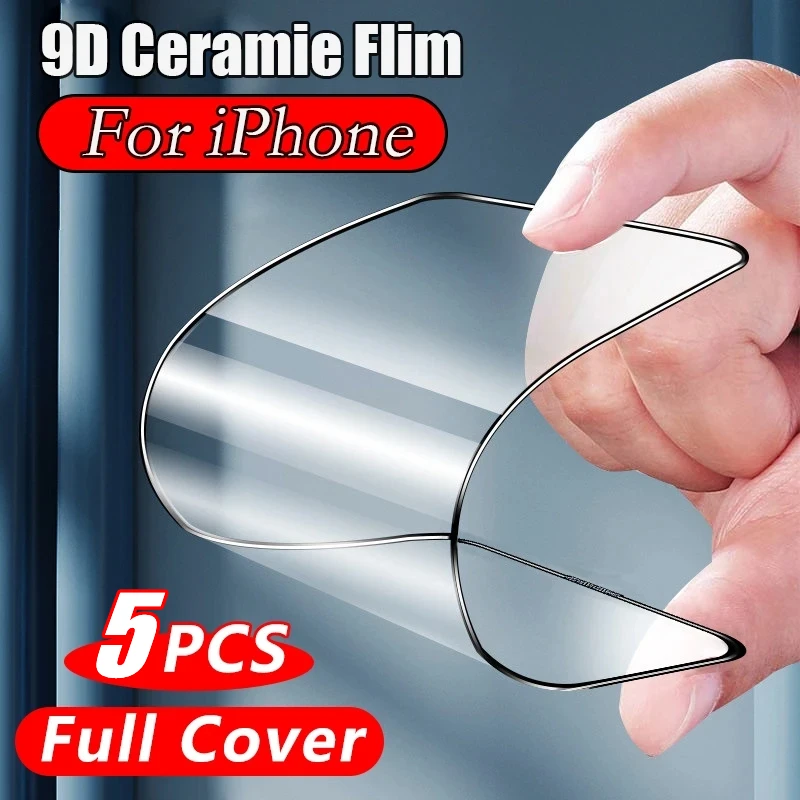 

5Pcs HD Soft Ceramic Film For iPhone 14 11 13 15 Pro Max Mini 8 Plus Screen Protector For iPhone 12 PRO X XR XS MAX SE Not Glass