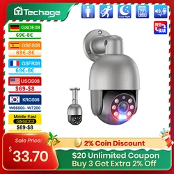 Techage 4K 8mp 5mp Ip Camera Rood-Blauw Licht Alert Menselijke Detectie Nachtzicht Poe Beveiliging Videobewakingscamera