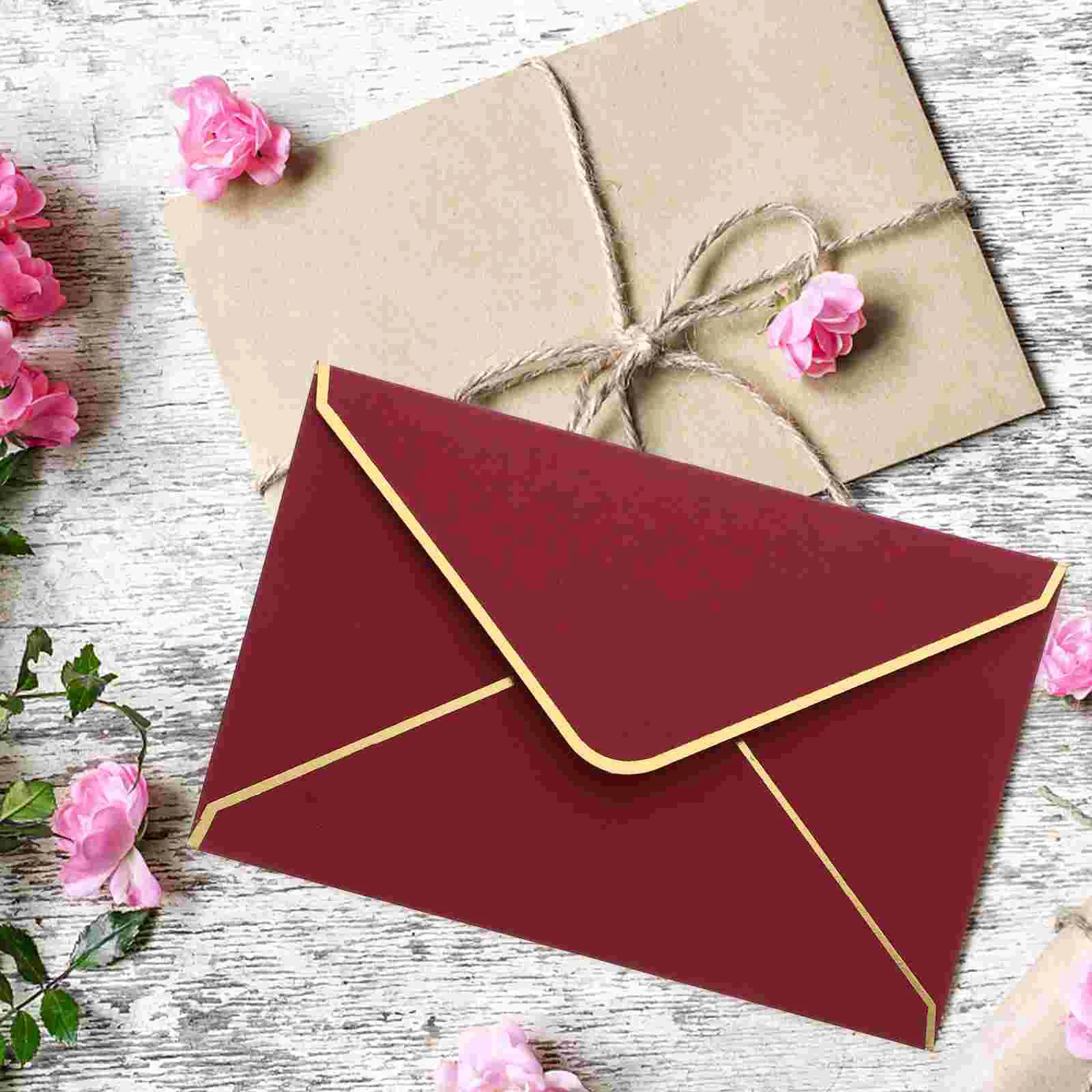 50 Pcs Envelope Blank Wedding Envelopes Party Cards Delicate Invitation Compact Paper Empty Multi-function