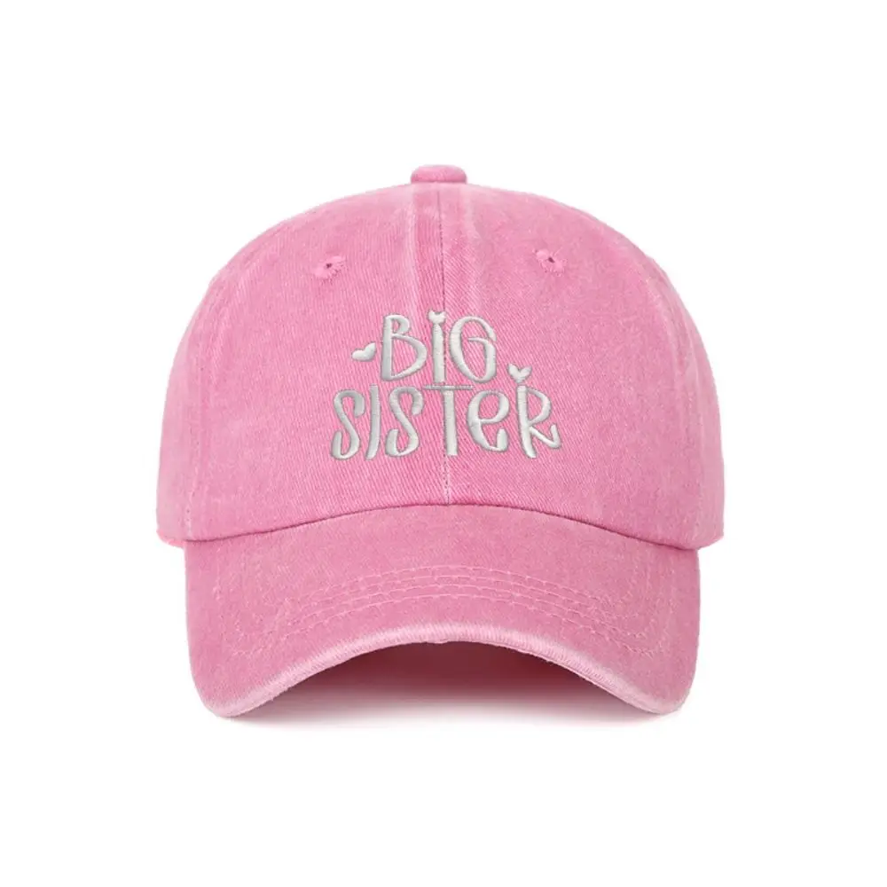 Fashion Washed Cotton Big Brother Big Sister Caps Vintage Adjustable Siblings Baseball Hats Breathable Sport Visors Cap Gifts