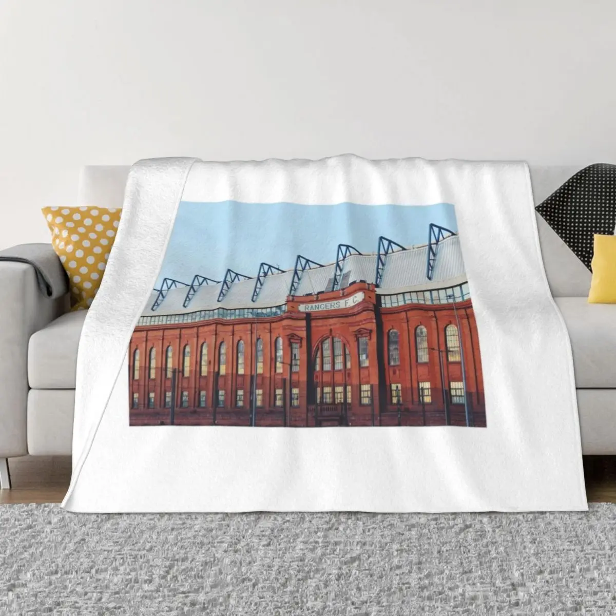 

Ibrox Stadium at blue hour Throw Blanket Luxury Thicken Large Fluffy Softs Plaid Blankets