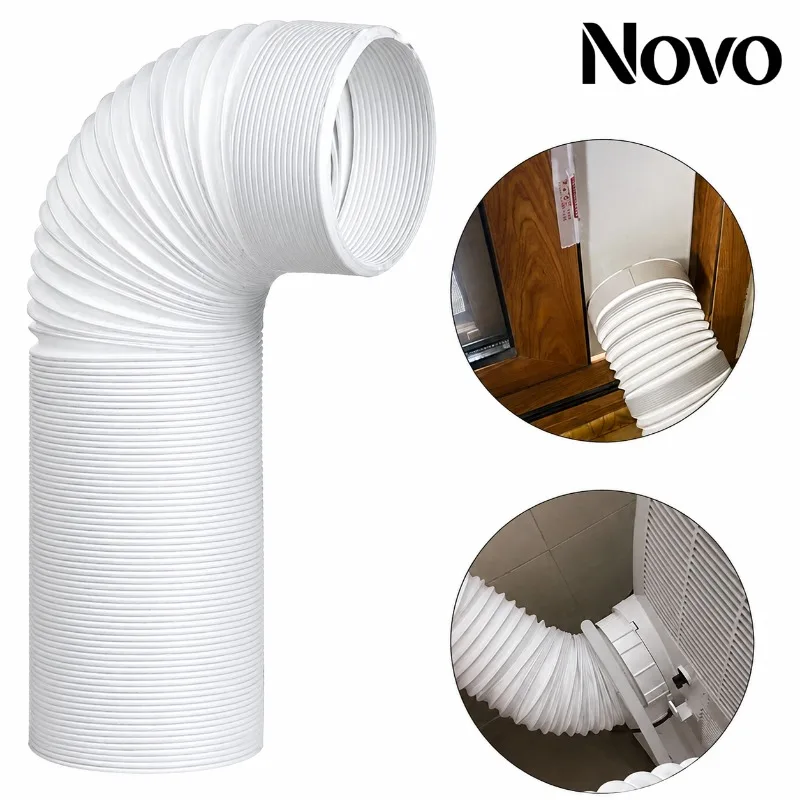 Flexible Portable AC Exhaust Hose Durable Plastic Vent Duct Pipe Anti Clockwise Threaded Replacement Tube for Air Conditioner