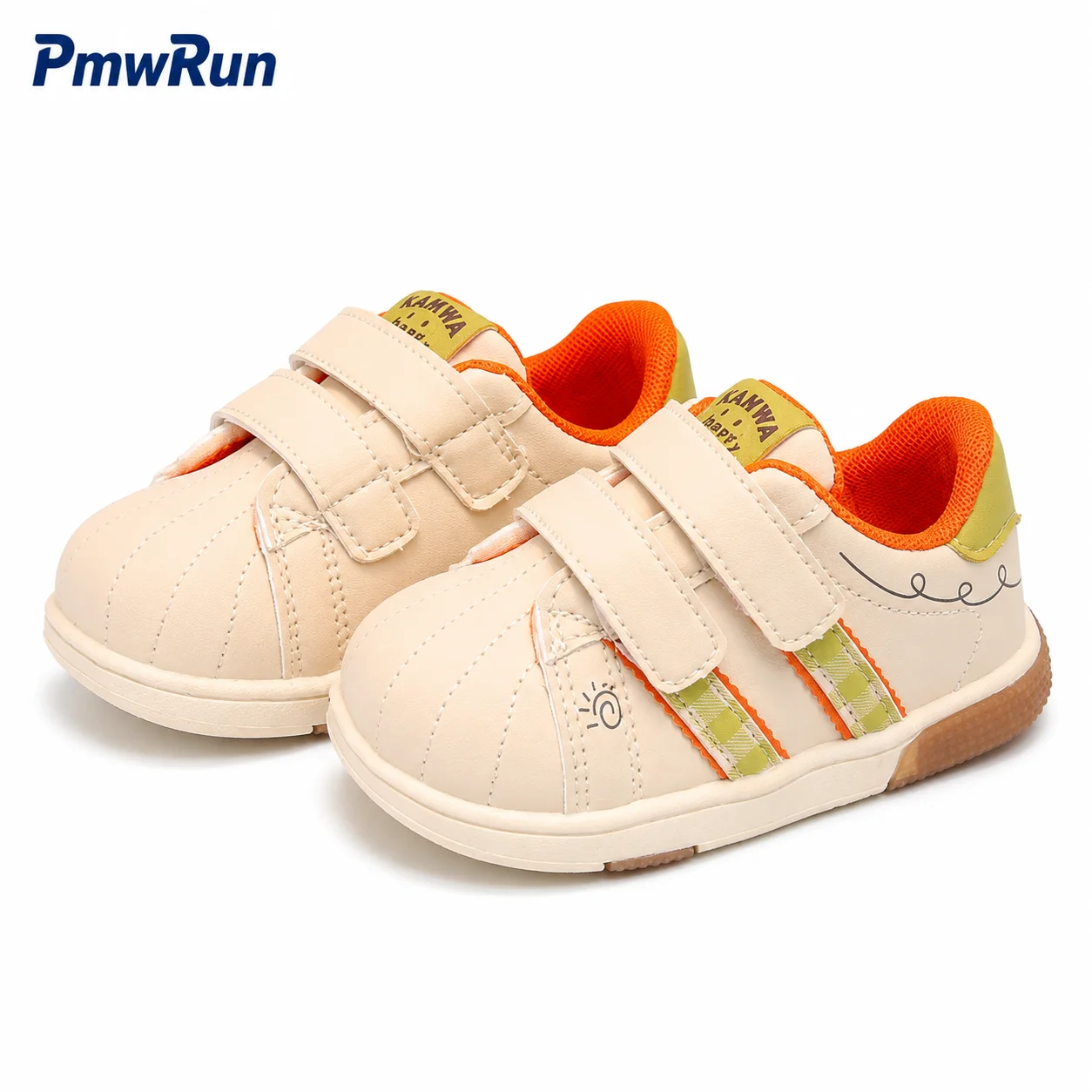 PU Leather Sport Shoes For Children Ergonomics Anti-slippery Toddler Sneakers For Boys Girls Waterproof Casual Footwear