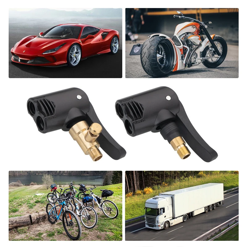 

Car Tire Valve Pump Nozzle Deflated Clamp Motorbike Air Chuck Inflator Inflatable Pump Thread Connector Adapter Auto Accessories
