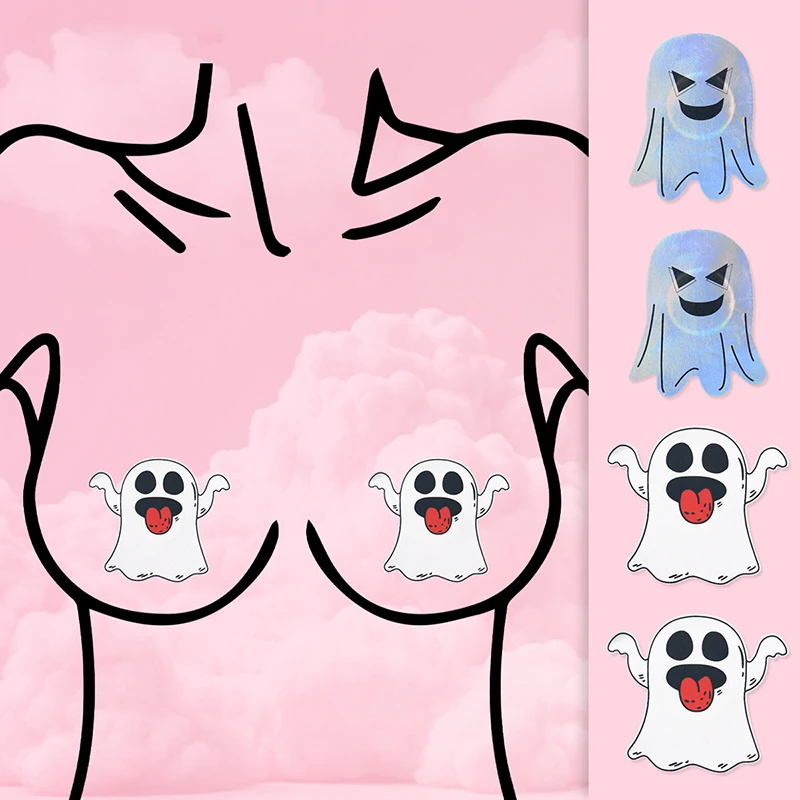 

Halloween Ghost Specter Invisible Nipple Cover Breast Lift Tape Bra Nipple Stickers Self Adhesive Bra Accessories Women Girls