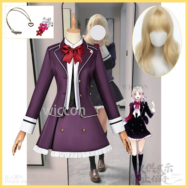 DIABOLIK LOVERS Anime Cosplay Komori Yui disfraz JK uniforme escolar vestido pelucas Lolita Halloween traje de Navidad traje personalizado