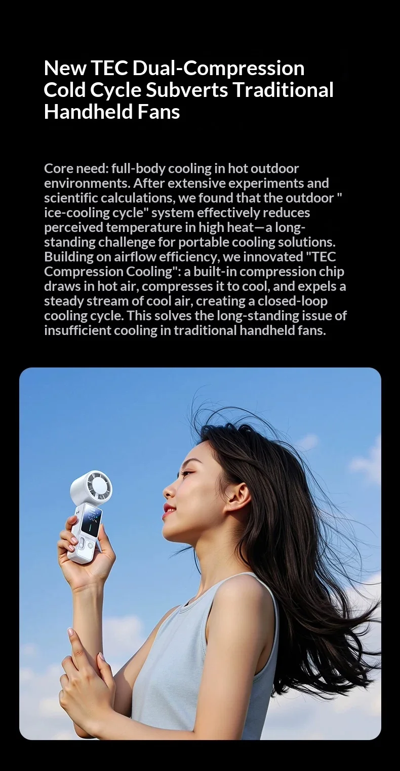 Cafele SS039 Handheld Electric Fan Ultra High Speed Double Motor Handheld Electric Small Fan Reduce Noise Light Weight For Gifts