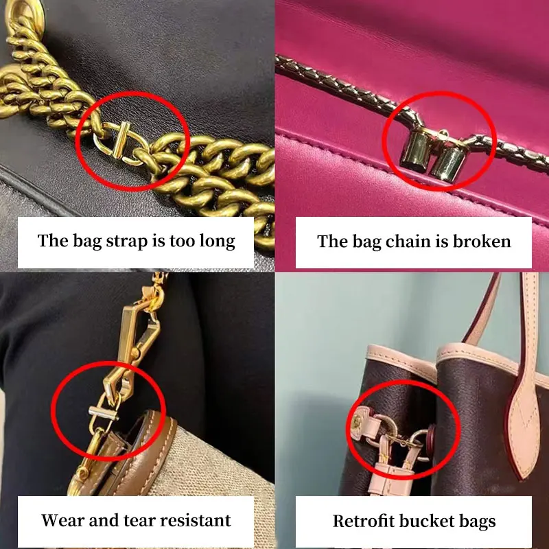 TINBERON Bag Accessories Bag Strap Chain Shortening Adjustment Buckle Adjustable Metal Buckle Bag Shorten Hardware Accessories