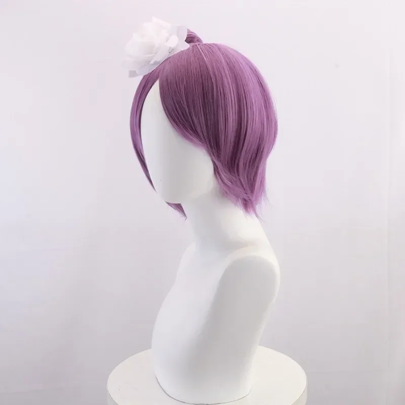 Anime Akatsuki Konan Purple Wig Cosplay Heat Resistant Hair Wig Cap Hair Accessory Halloween Party Role Play Props