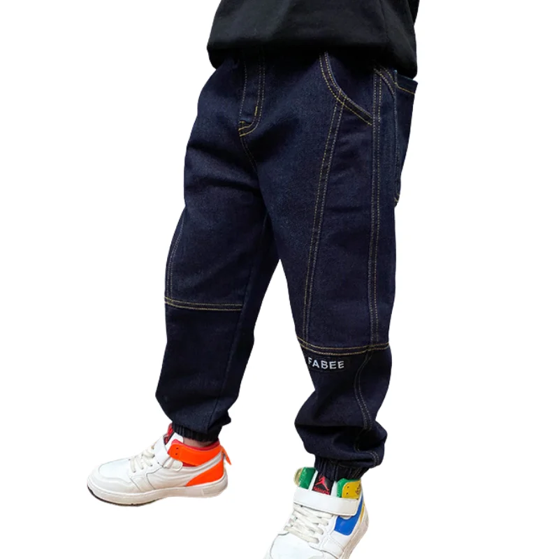 3-14 Years Old Loose Stylish Boys' Jeans Kids Blue Trousers School Denim Pants Kids Clothes 4 5 6 7 8 10 12 14 Years OKD239578