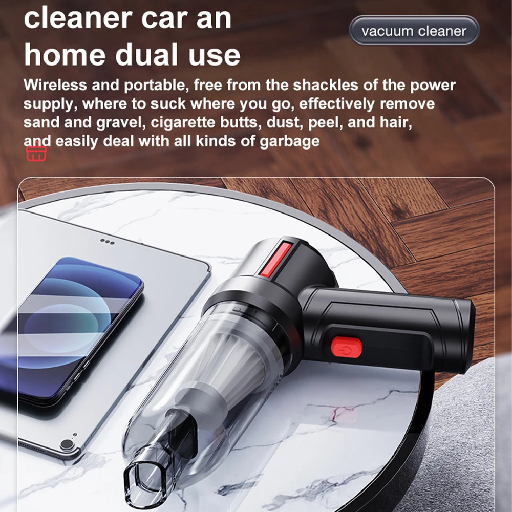 90000Pa Car Vacuum Cleaner Cyclone Suction Portable Cordless Handheld Auto Vacuum Wireless For Home Applicance Car Accessories