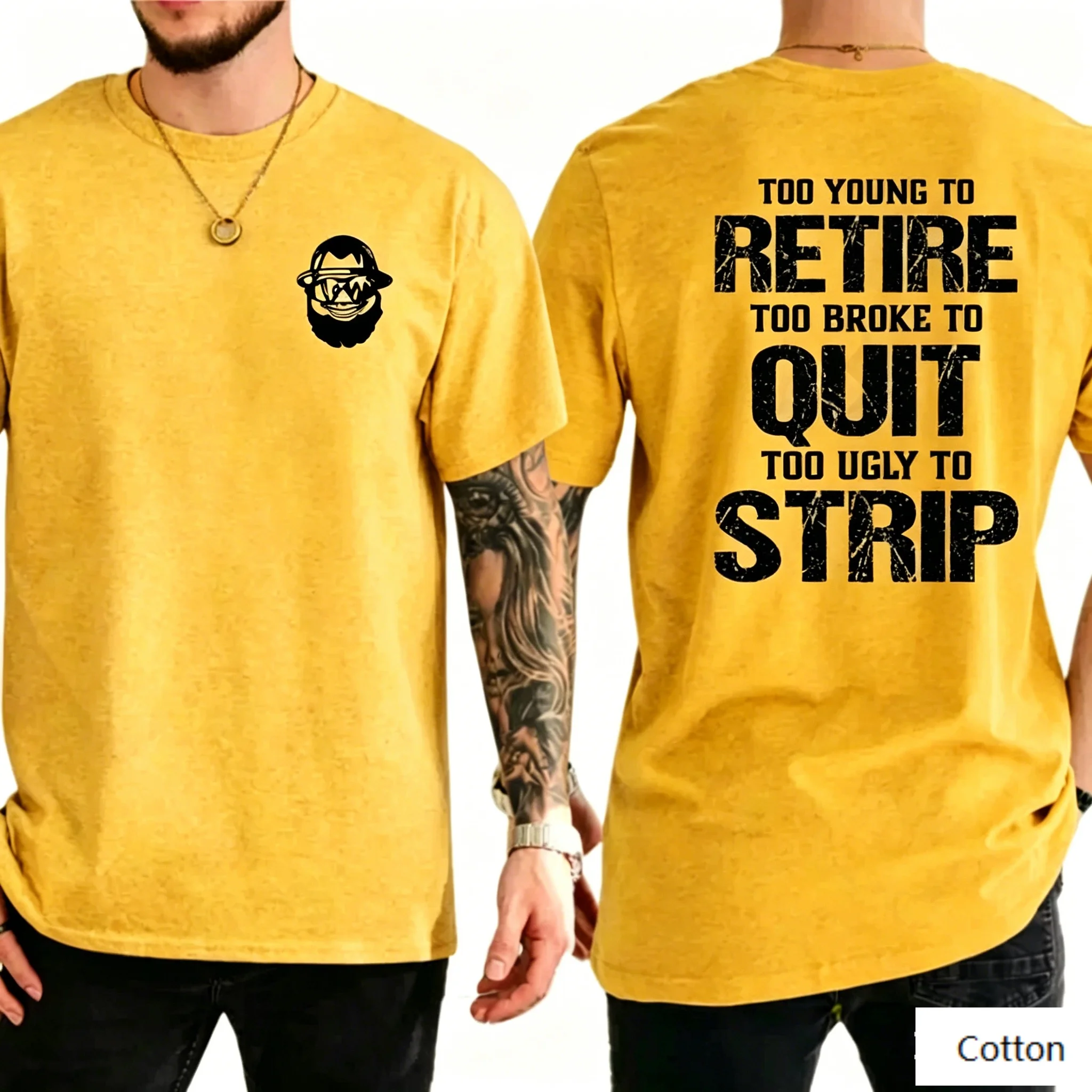 Vintage Funny Slogan Print 100% Cotton T Shirt, Bearded Guy Graphic Unisex Casual Tee, Breathable Neutral Tops