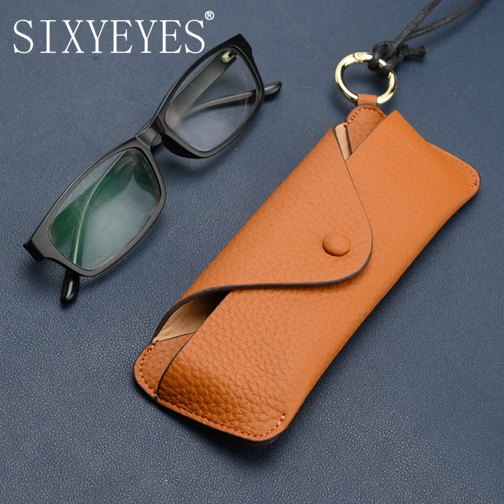 

New Portable Soft Leather Neck Hanging Eyeglasses Bag Storage Holder Sunglasses Pouch Cover with Strap Sunglass Organizer Case