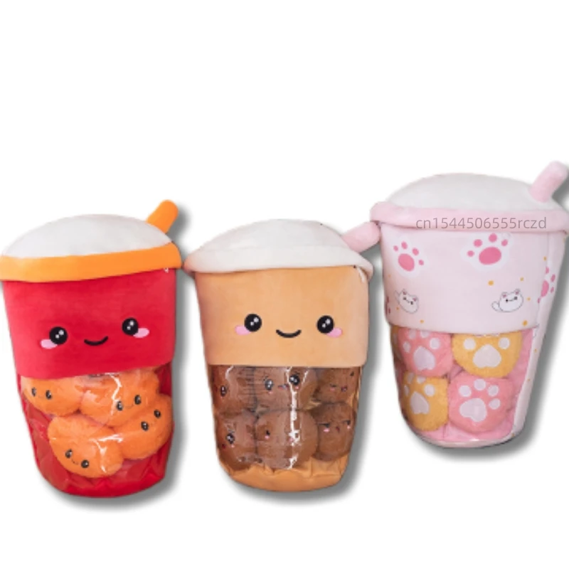 

Милая плюшевая игрушка Boba с молочным чаем, мягкая набивная чашка с коричневым сахаром и красными ягодами, чашка для молока и чая с кошачьими когтями, чашка с кошачьими когтями, чашка-шар
