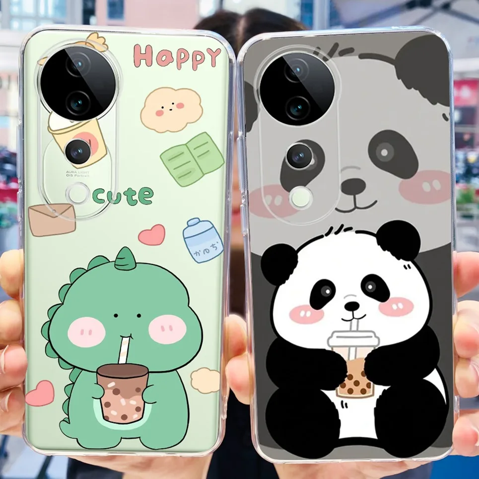For Vivo S19 Pro V2362A Case Cute Fashion Girly Cartoon Child's Painting Funda Etui For Vivo V40 V40SE Soft TPU Silicone Bumper image 6