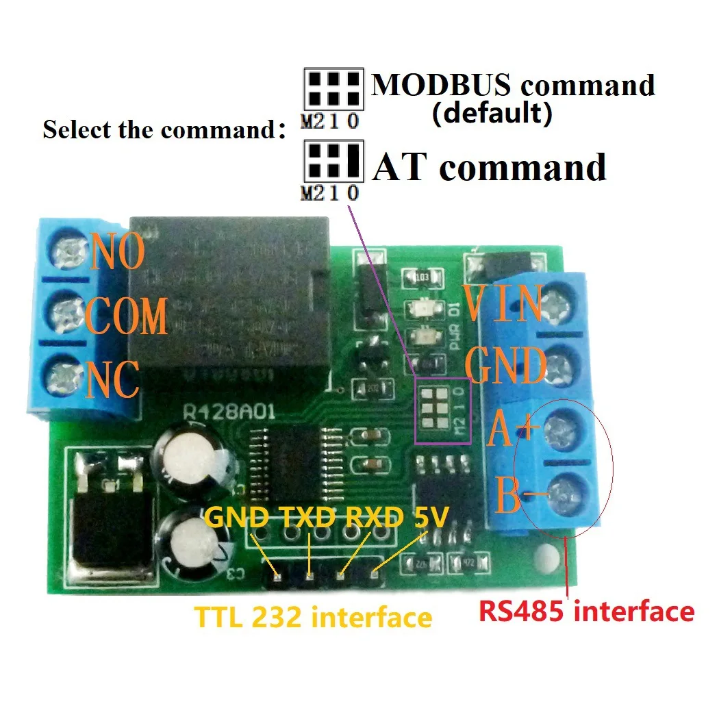 

1 Channel DC12V Relay Switch Board RS485 MODBUS RTU Serial Port Multi-function Relay Module PLC Controller 6 Modes of Working