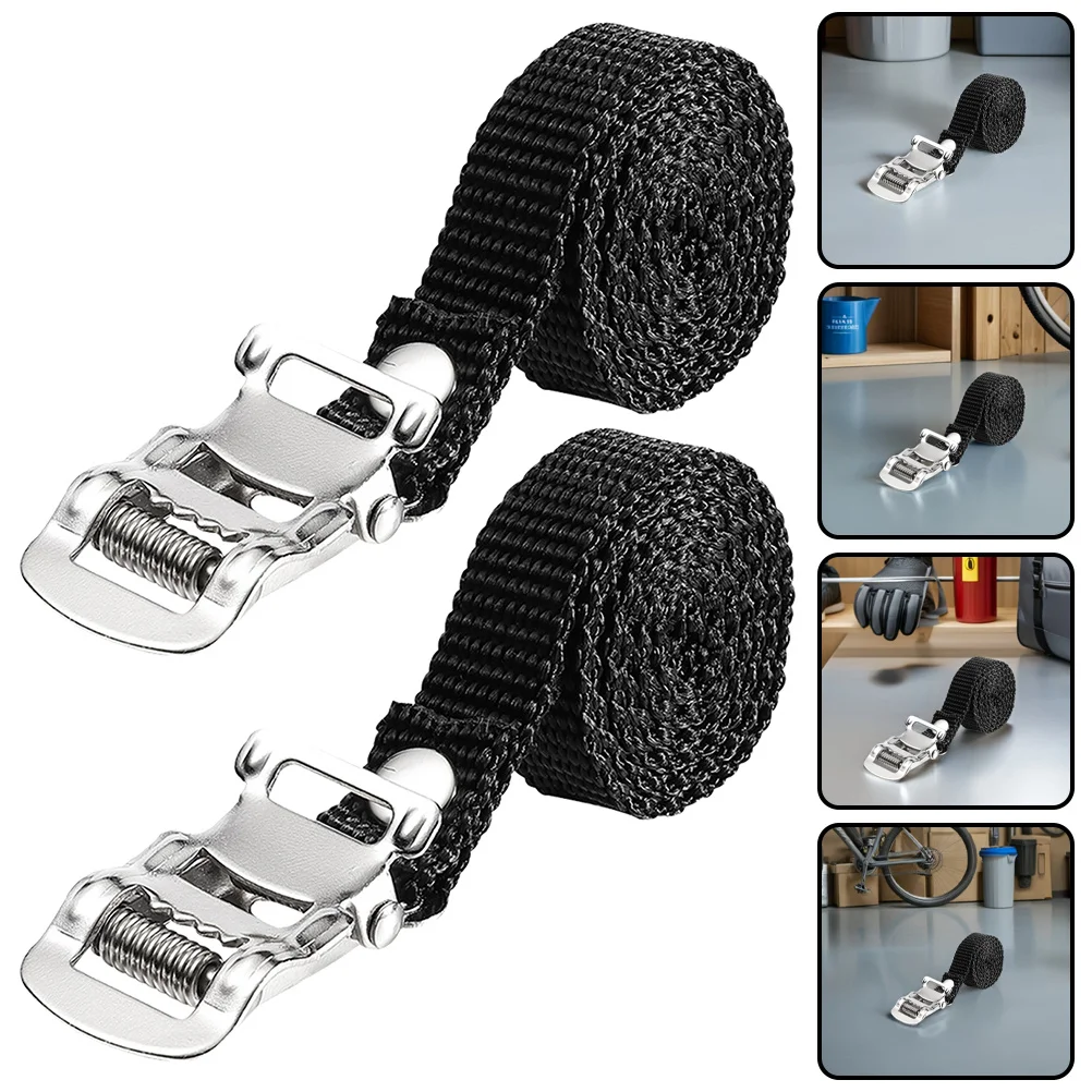

7pcs Heavy Duty Adjustable Bike Pedal Straps For Home Gym Outdoor Cycling Anti-Slip Clamp Lock Stabilizer Straps Fitness
