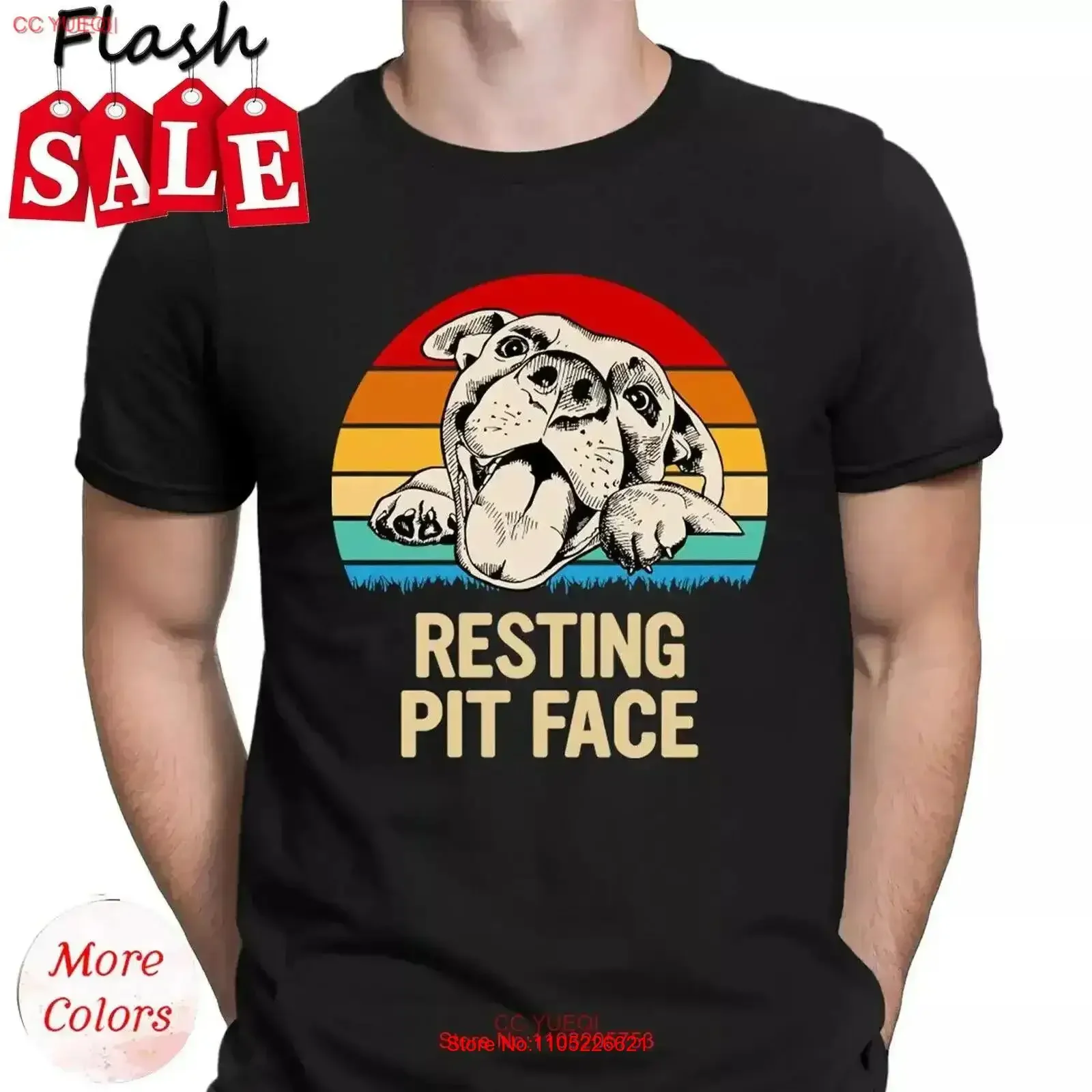 Resting Pit Face Dog Lover s Funny Vintage Mens T Shirt Top D Washed Comfortable Breathable graphic vintage Washed Stretched