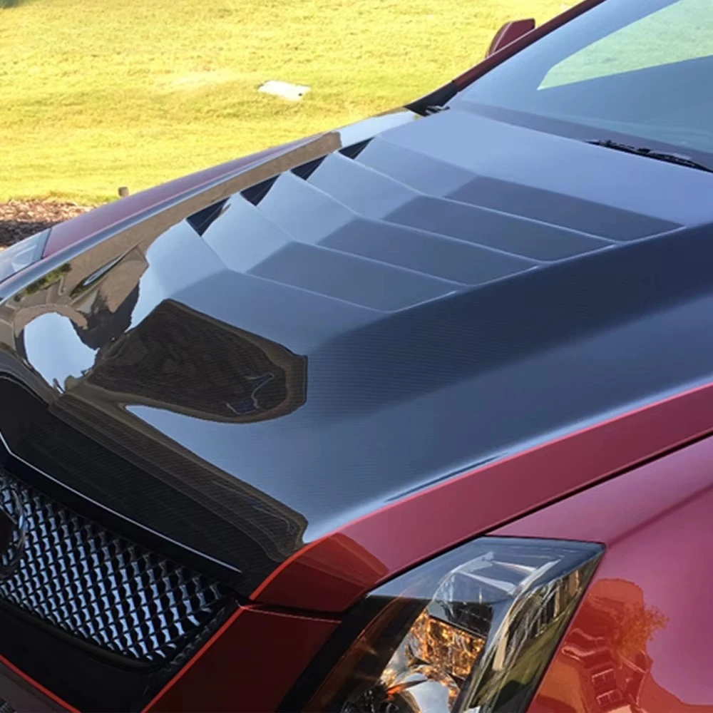 For CTS 08-13 Coupe & Sedan Carbon STA Style Front Vented Cooling Hood
