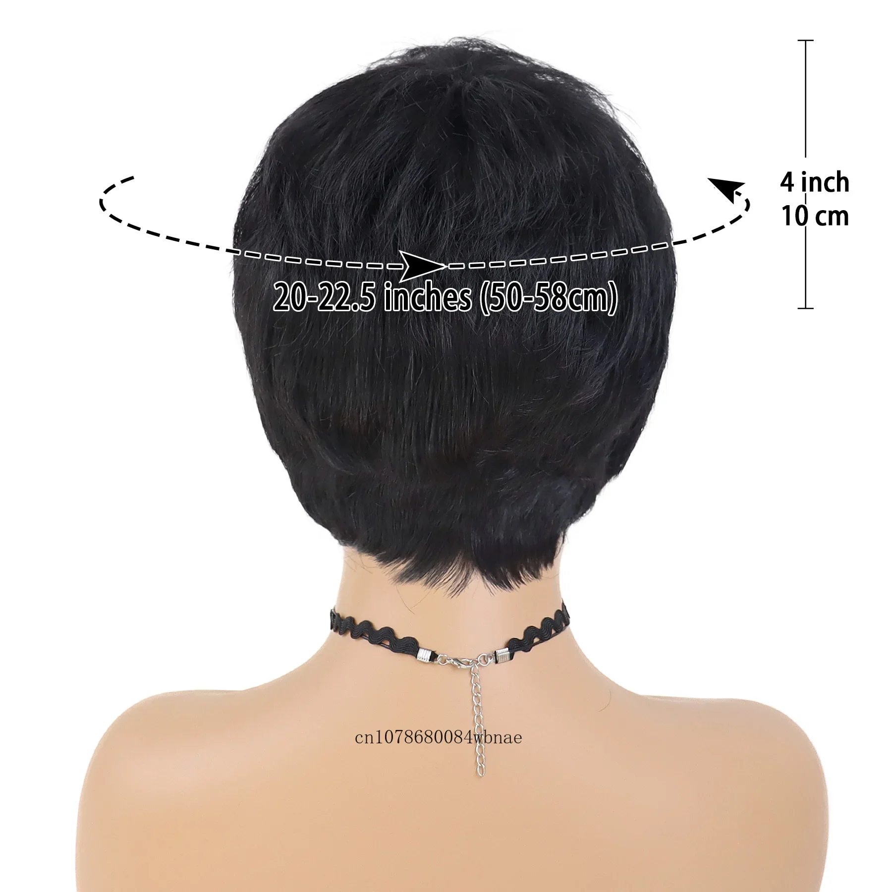 ショートブラックウィッグ　合成毛ストレートウィッグ　前髪付き　女性用　レディース　ピクシーカットヘアスタイル　耐熱　デイリー　パーティー　カジュアルウィッグ