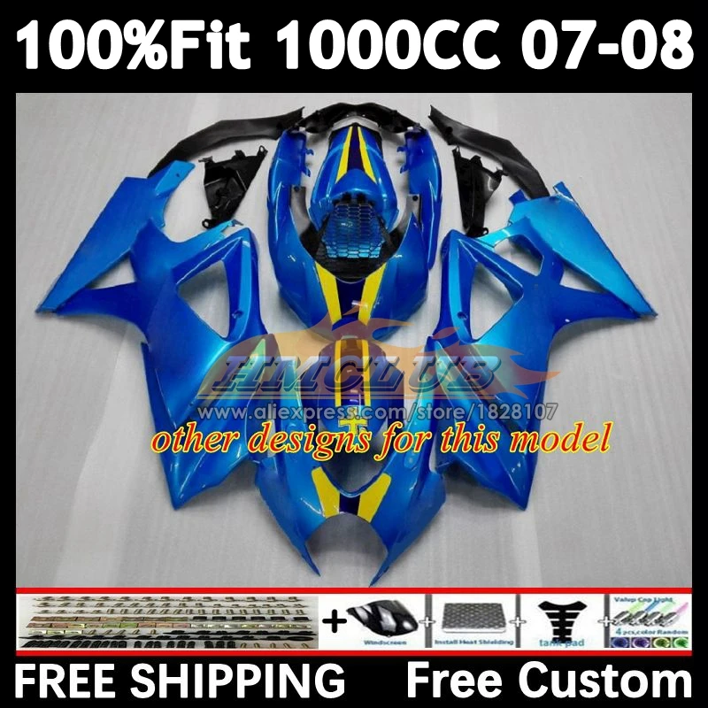 Injektion körper für suzuki GSXR-1000 k7 gsx-r1000 2007 2008 29 nr. 8 blau stock gsxr1000 1000cc gsxr 1000 cc 07 08 oem verkleidung