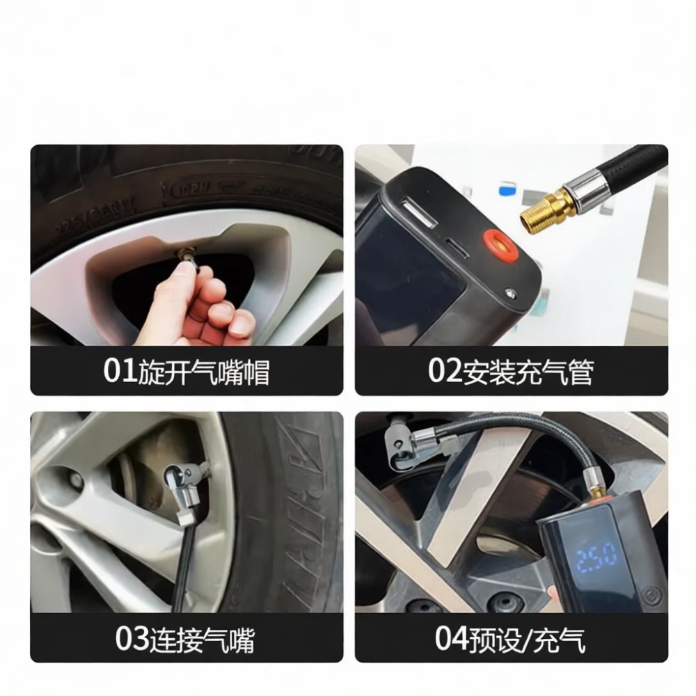 Car Air Compressor Adapter Tube For JIGONG Spiral Inflator Extension Hose Reliable Metal Rubber Fitting Tyre Supply