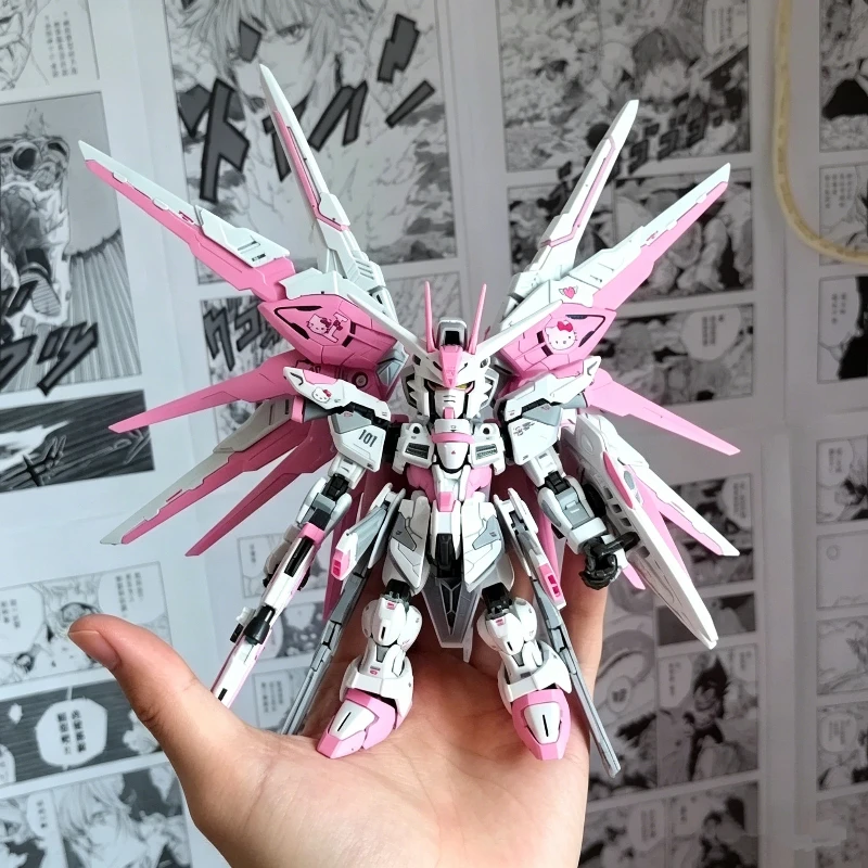 

Repaired Ver MGSD Strike Freedom Fighter Sakura Pink Matte Finish Assembly Model Kit Gunpla Action Figure Collect Toy Boys Gifts
