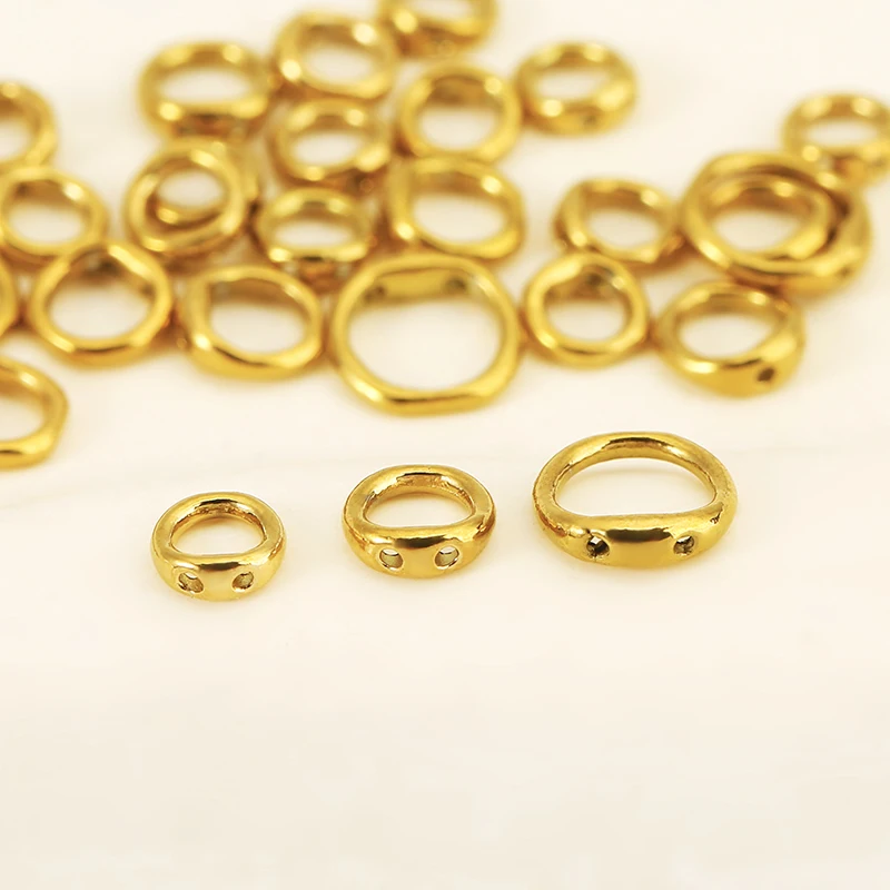 30pcs 5/6/8mm Stainless Steel Beading Supplies Necklace Clasps Double Hole End Connectors Hooks for DIY Jewelry Making Finding - view 3
