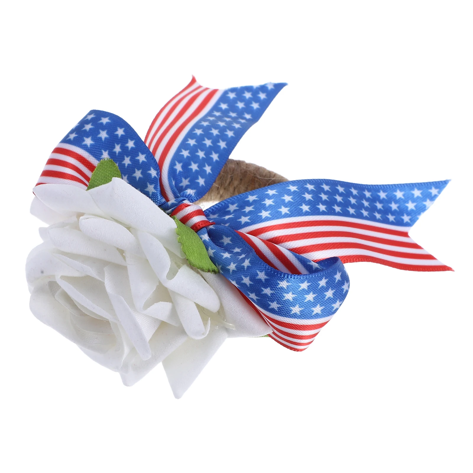 

Napkin Ring Independence Day Flower Buckle Rings Decoration Holder White Farmhouse Dining Artificial