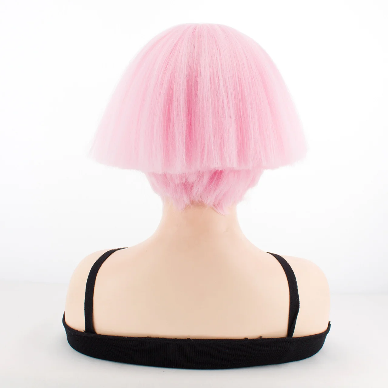 Testa di scopa da 4 pollici Cosplay Capelli sintetici Discoteca Bar Dj Stage Party Rosso/Bianco/Oro/Nero/Rosa/Parrucca con testa a fungo Resistente al calore