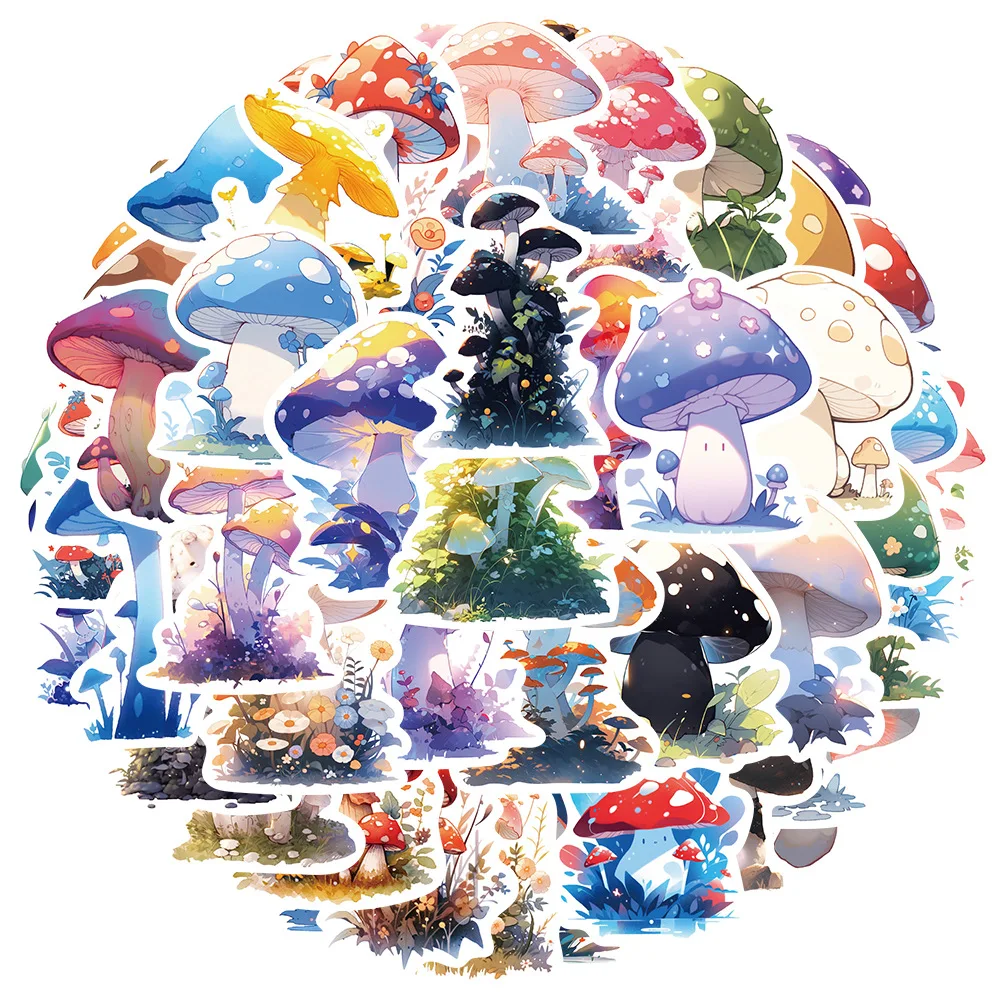 

10/30/50PCS Cute Mushroom Cartoon Stickers Aesthetic Decals Decoration DIY Phone Notebook Suitcase Graffiti Sticker Kid Gift