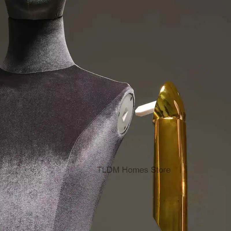 

Dressmaker Mannequins Clothing Store Color Model Velvet Female Model Props Puppet Gold Plating Mannequin Display Stands T