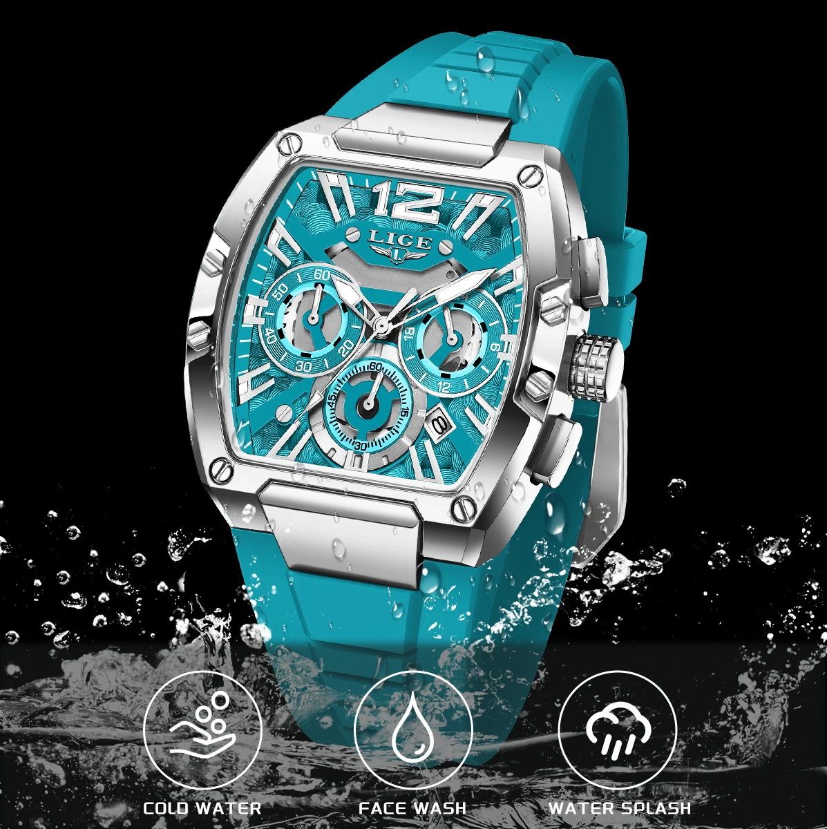 

LIGE оригинальные брендовые модные мужские часы спортивные военные хронограф календарь силиконовый ремешок кварцевые наручные часы Relogio Masculino