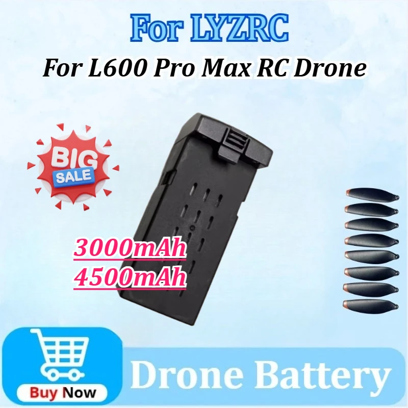 

Upgraded 7.4V 3000mAh/4500mAh 30min Battery Life Replacement for LYZRC L600 Pro Max Drone Battery /Blade Quadcopter Spare Parts
