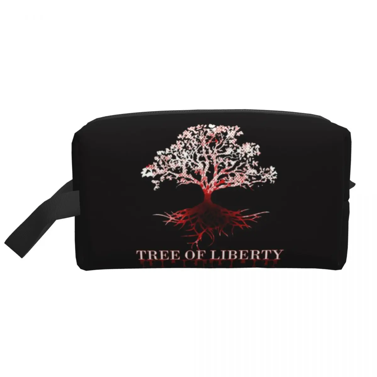 Custom Liberty Tree Toiletry Bag for Women Patriot Patriotism Makeup Cosmetic Organizer Lady Beauty Storage Dopp Kit Case