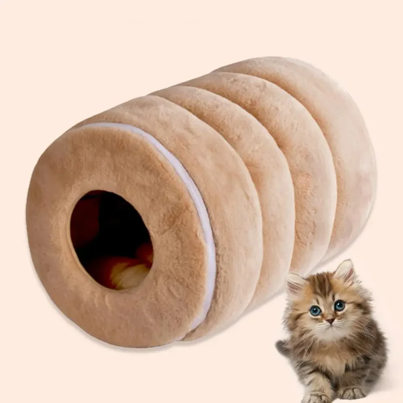 Pet Nest Cocoon Shape Closed Cat Nest Small Dog Bed Plush Soft Puppy Cats Cave Winter Warm Sleeping Bed Removable Cover Supplies