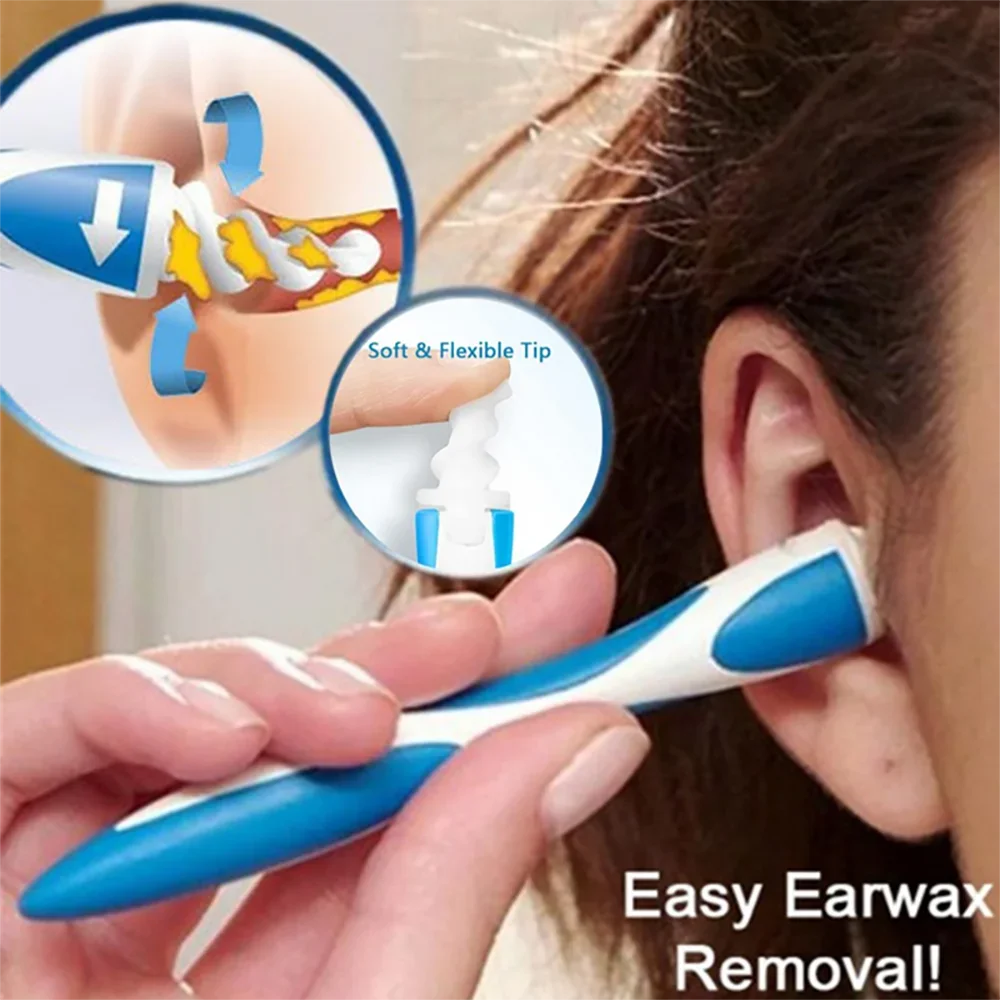 1set- Earwax Extractor Ear Extractor Ear Extractor Cleaner Rotary Earpick Scoop Ear Silicone Extractor Earwax