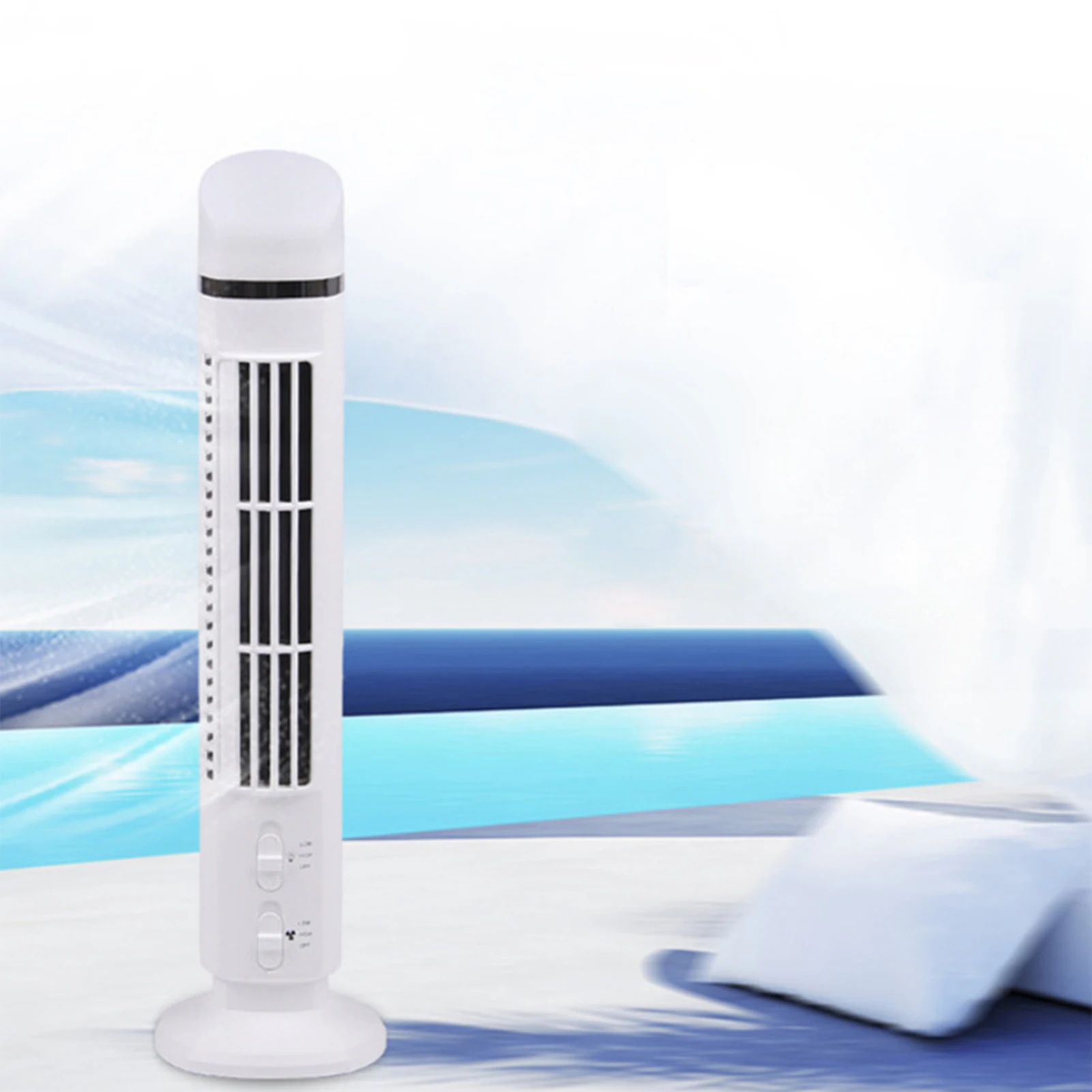 Creative Mini USB Vertical Bladeless Air Conditioner Handheld Portable Cooler Desktop Silent Cooling Tower Fan Home Office